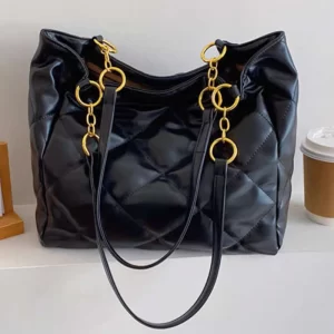Underarm Quilted Shoulder Black Handbag